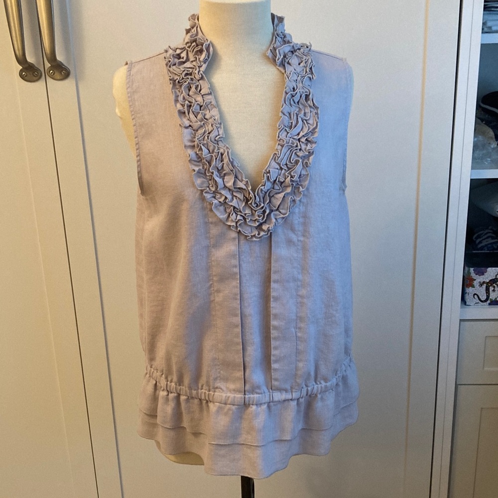 Carole Little sleeveless linen top